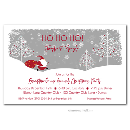 Santa's Trail Christmas Party Invitations