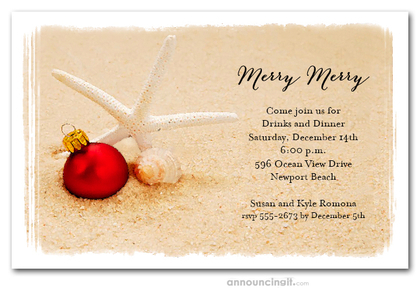 Starfish Beach Tropical Holiday Invitations
