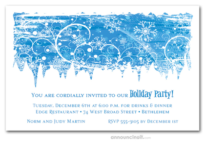 Swirling Snowflakes Invitations