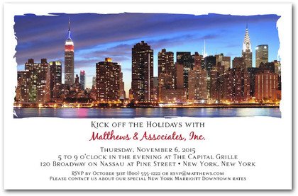 New York Sunset Skyline Invitations