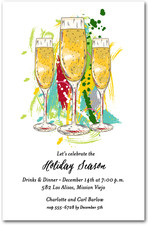 Abstract Holiday Champagne Glasses
