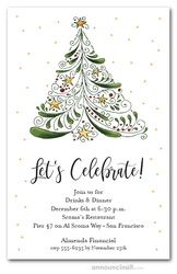 Abstract Christmas Tree Holiday Invitations
