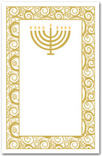 Gold Menorah on Swirls