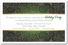 Gold Swirls on Forest Green