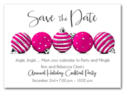 Hot Pink Ornaments Holiday Save the Date