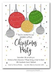 Mod Christmas Ornaments Holiday Party Invitations