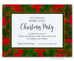 Mod Trees on Red Holiday Invitations