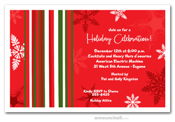 Mod Snow on Red Holiday Invitations