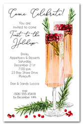 Pomegranate Rosemary Spritzer Holiday Invitations