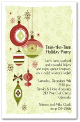 Retro-ish Christmas Ornaments Invitations