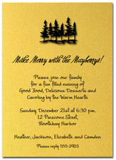 Pine Trees on Shimmery Gold