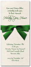 Shimmery White Invitation & Green