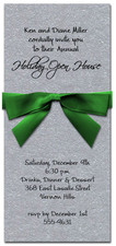 Shimmery Silver Invitation & Green