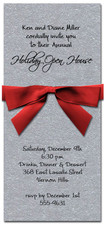 Shimmery Silver Invitation & Red
