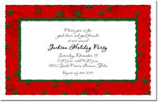 Holiday Green Stars Invitations