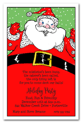 Santa's Belly Christmas Party Invitations