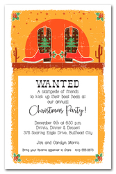 Southwest Christmas Cowboy Boots Invitations