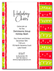 Squiggles & Stripes Holiday Party Invitations