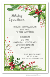 Watercolor Mistletoe Holiday Invitations