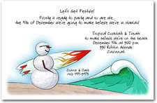 Surfing Snowman