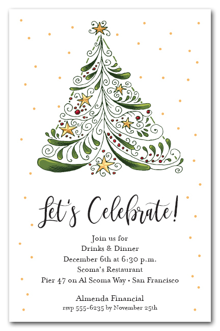 abstract christmas tree holiday party invitations christmas tree invitation