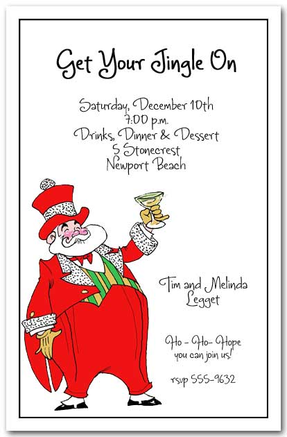 Dapper Mr. Santa Klaus Christmas Party Invitations