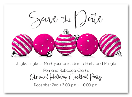 hot-pink-christmas-ornaments-holiday-party-save-the-date-cards