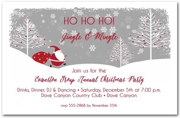 santa s trail holiday party invitations