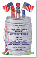 4th of July Beer Keg Party Invitation