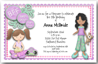 BFF Sleepover Girls Party Invitation