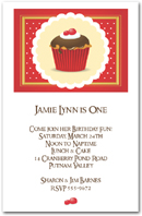 Chocolate Cherry Iced Cupcake Invitations