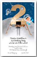 Moon Landing Second Birthday Party Invitation