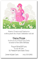 Pink Horse & Princess invitation