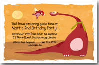 Red Dinosaur Invitation Red Dinosaur Birthday Party Invitations