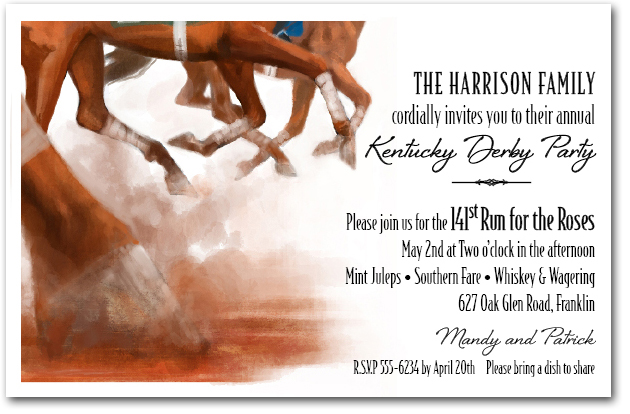 Thundering Horses Horse Racing Party Invitation