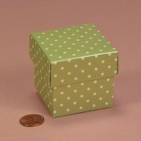 Mint Polka Dot Favor Box 2 inch square two piece boxes
