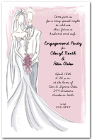 Wedding Couple on Pink Invitation