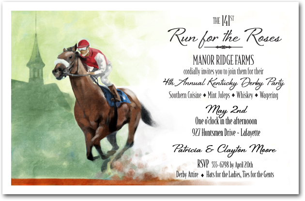 Front Runner Kentucky Derby Party Invitation