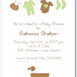 Green and Brown Baby Laundry Baby Shower Invitation