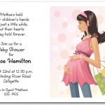 Pregnant Mom on Dots Baby Shower Invitation