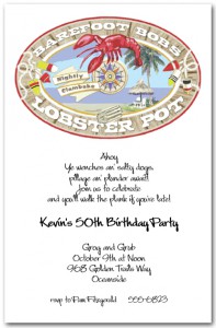 Lobster & Clambake Seafood Sign Invitation