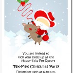 Western Santa & Reindeer Holiday Invitations