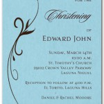 Flourish on Blue Boy Christening Invitation