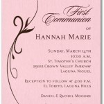 Flourish on Pink Girl Christening Invitation