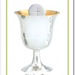 Green Border Silver Chalice Religious Thank You Notes