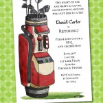 Red Golf Bag Party Invitations