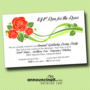 Stylized Roses Derby Party Invitations