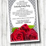 Fresh Red Roses Kentucky Derby Party Invitations