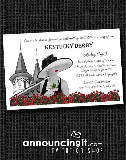 Noir Kentucky Derby Party Invitations