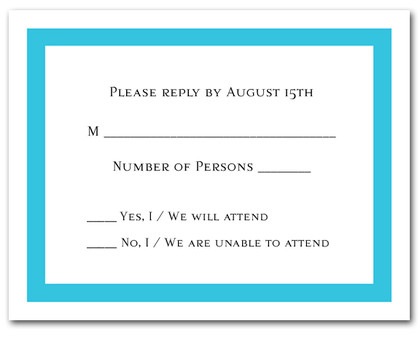 Turquoise Border RSVP Cards #5